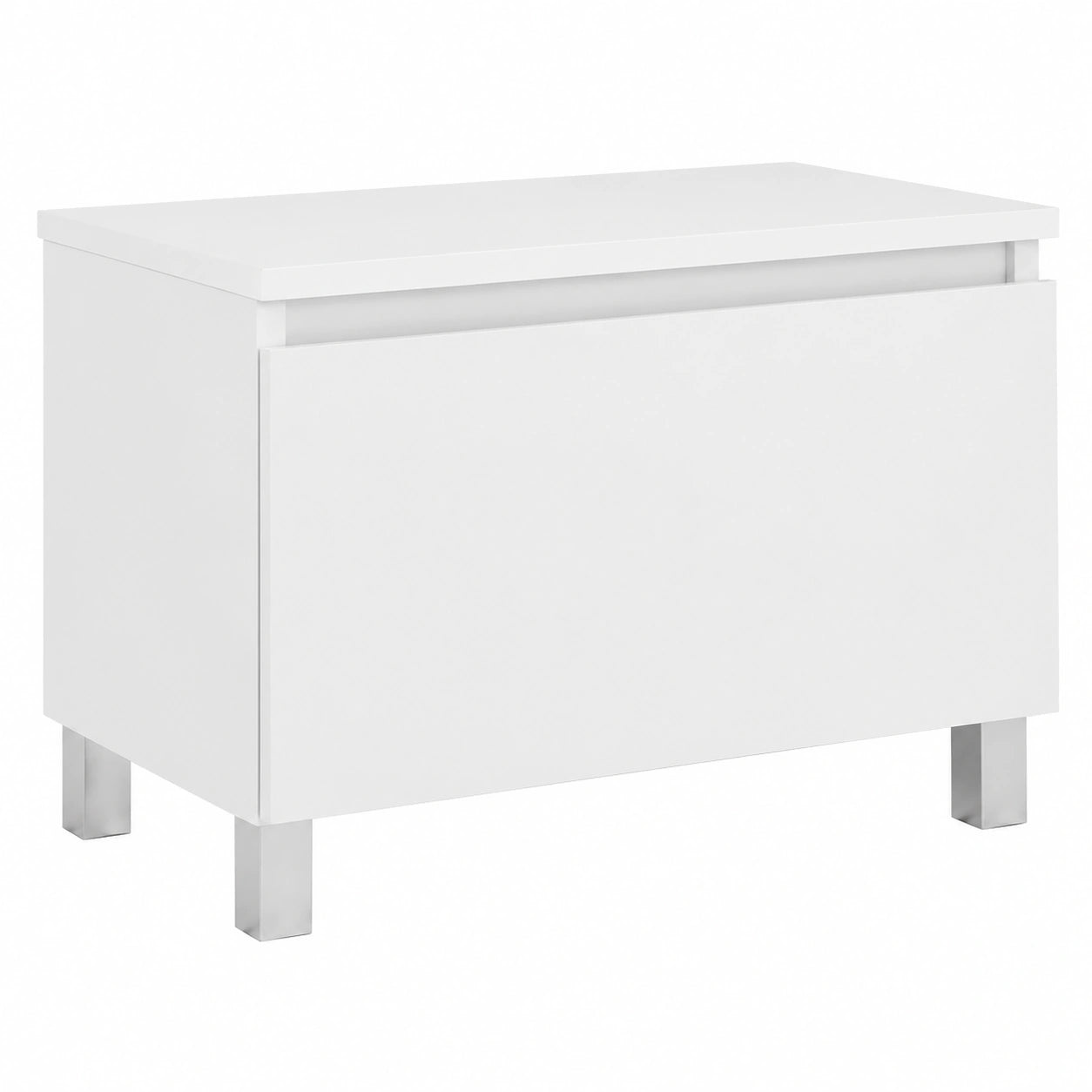Armario Baño Baikal, Melamina 16mm, Almacenaje Compacto para Espacios Pequeños, Blanco 71 cm