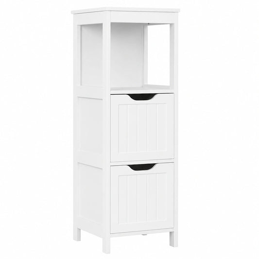 Mueble Auxiliar de Baño Yaheetech con Cajones, 30x30x89cm, Blanco