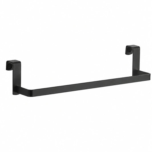 Toallero de Acero Inoxidable Negro Mate 37x8.5x6.5 cm - Fácil Instalación sin Taladro