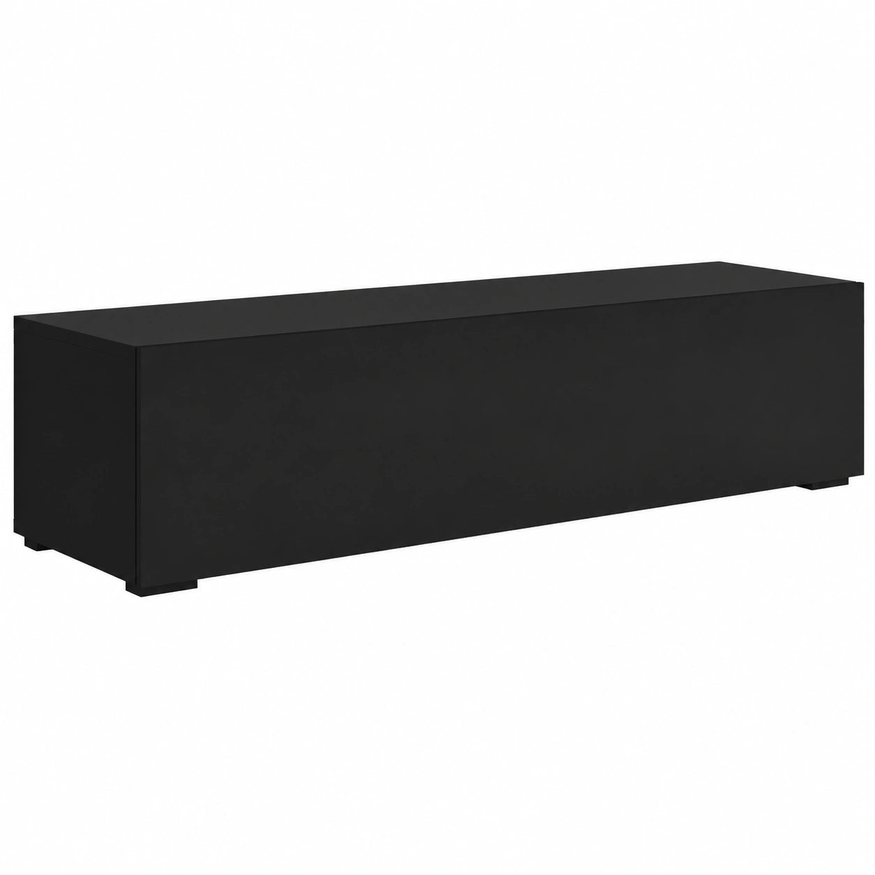 Mueble de Televisión Nora con Compartimentos, Negro, 160x32x40 cm