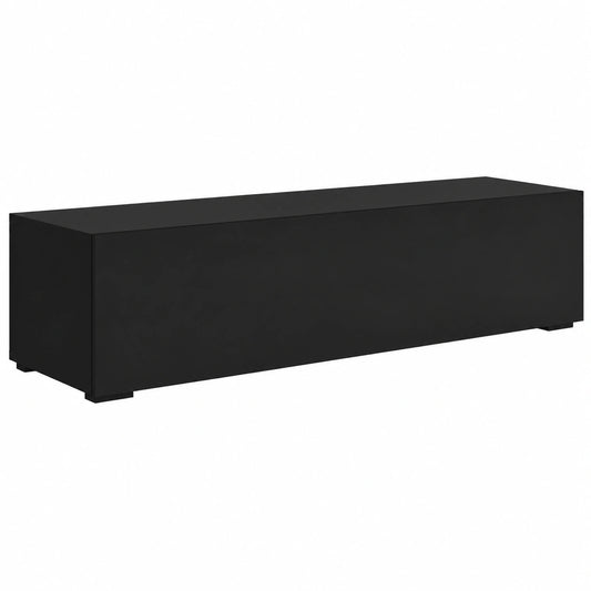Mueble de Televisión Nora con Compartimentos, Negro, 160x32x40 cm