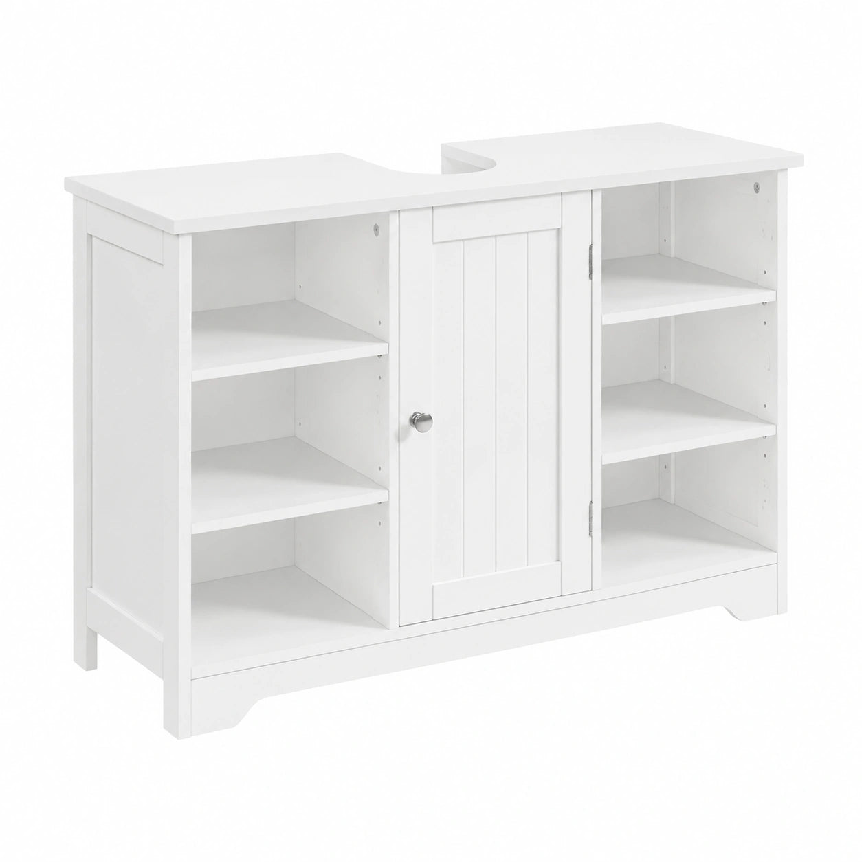 Armario de Baño Yaheetech con Amplio Almacenamiento, 6 Estantes y 1 Puerta, 60x30x90 cm, Blanco