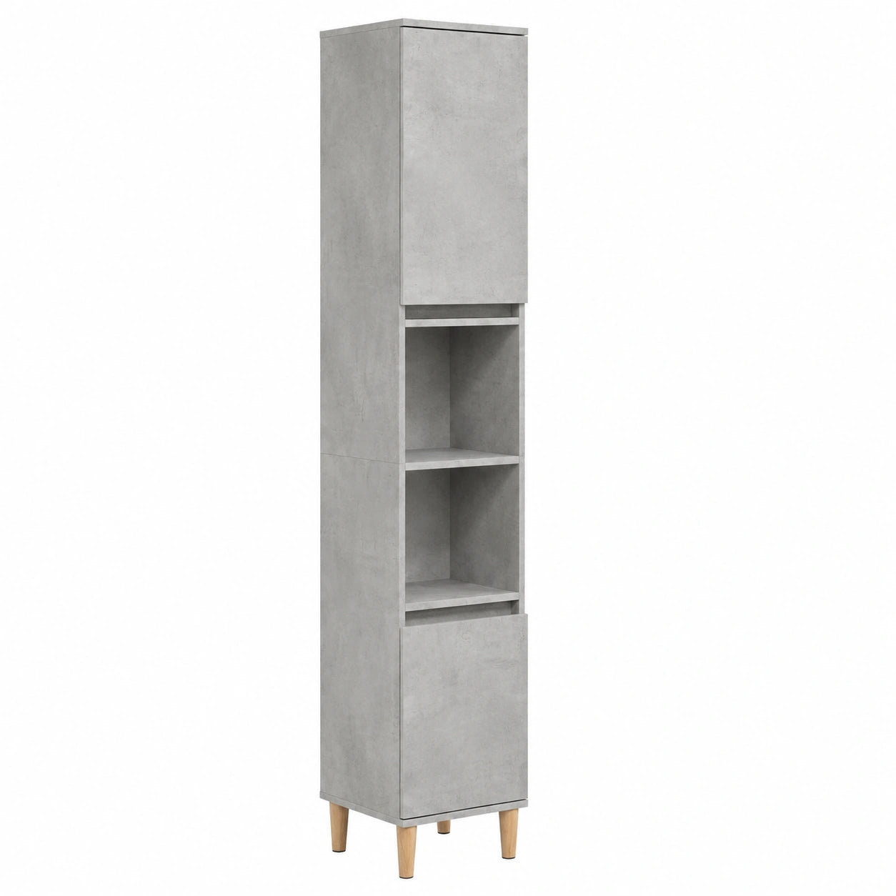 Armario Alto para Baño de Madera Gris Concreto 30x30x190 cm