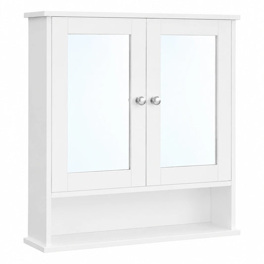 Armario de Baño Blanco con Espejo y Estantes Ajustables