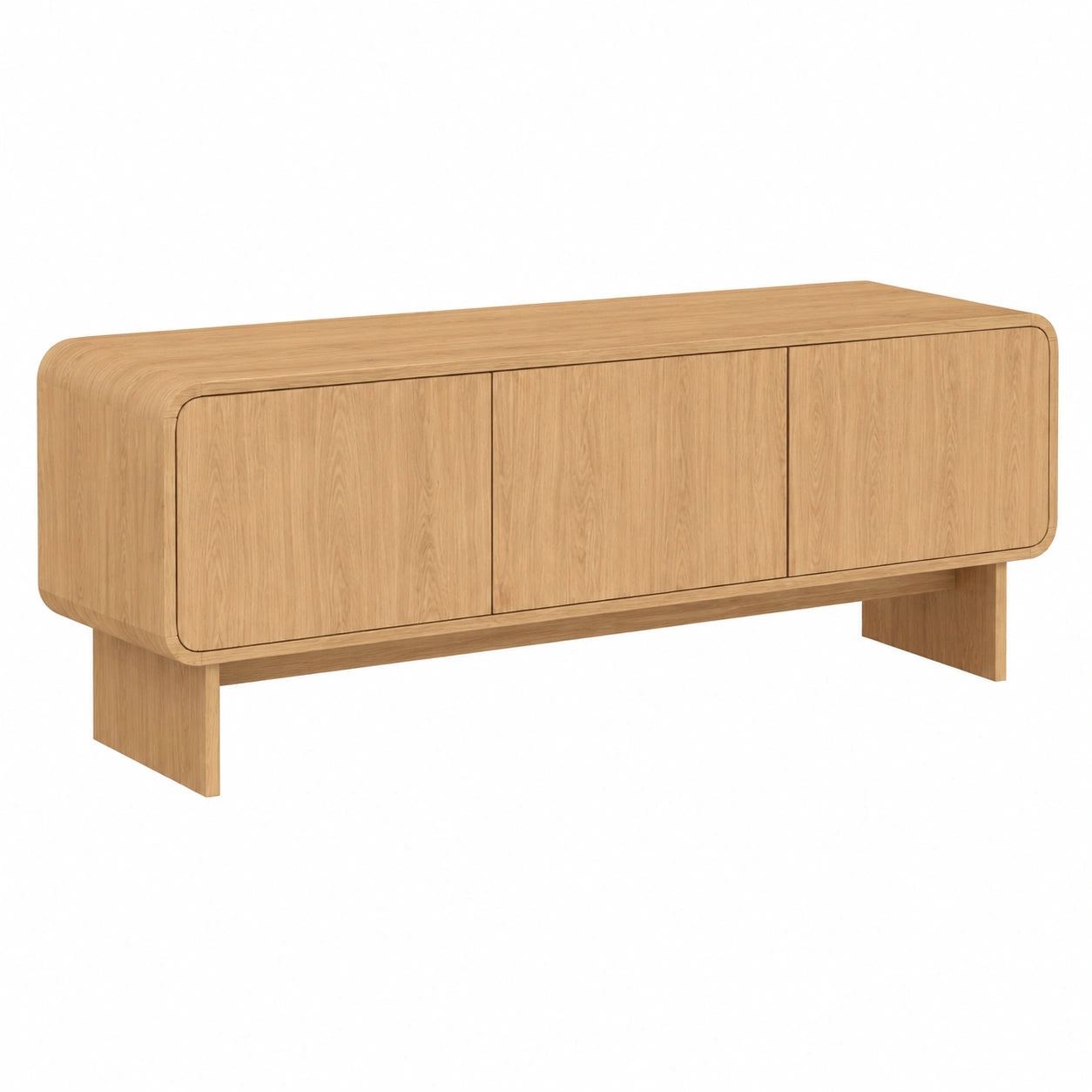Mueble para TV de 140 cm Capucine con 3 Puertas y Diseño Redondeado en Haya