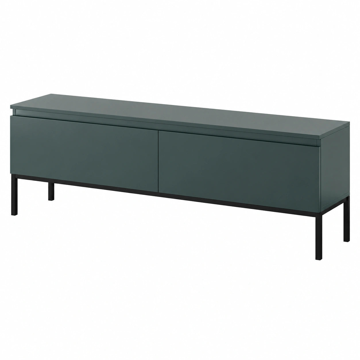 Mesa de TV Bemmi Verde Oscuro 150 cm con 2 Puertas y Patas Negras para Salón