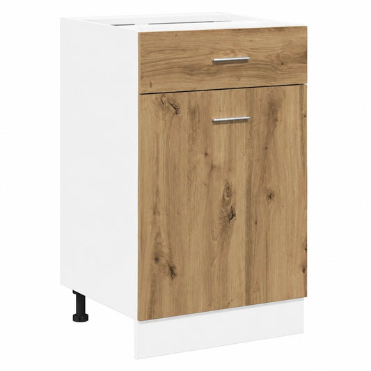 Aparador de Roble Artesanal Lyon con Cajón, 40x46x81,5 cm, Madera de Ingeniería