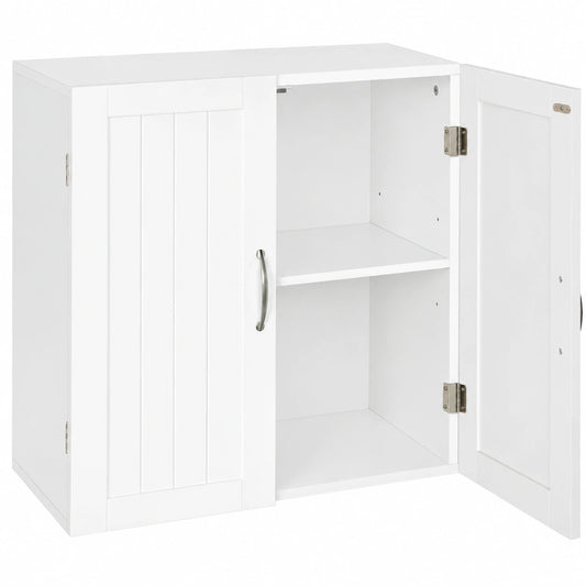 Armario de Pared para Baño 60x31cm con Puertas y Estante Ajustable