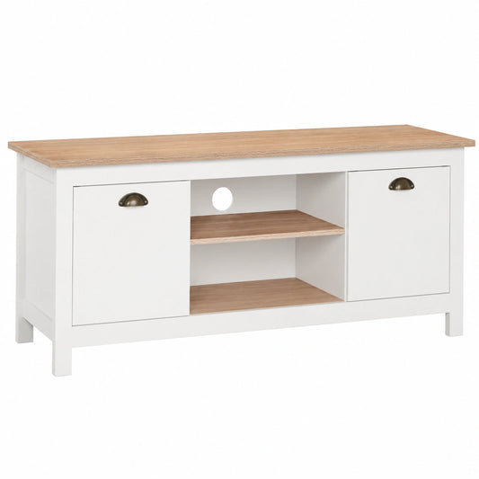 Mueble de TV Vintage de Madera y Blanco de 113 cm - Estilo Retro