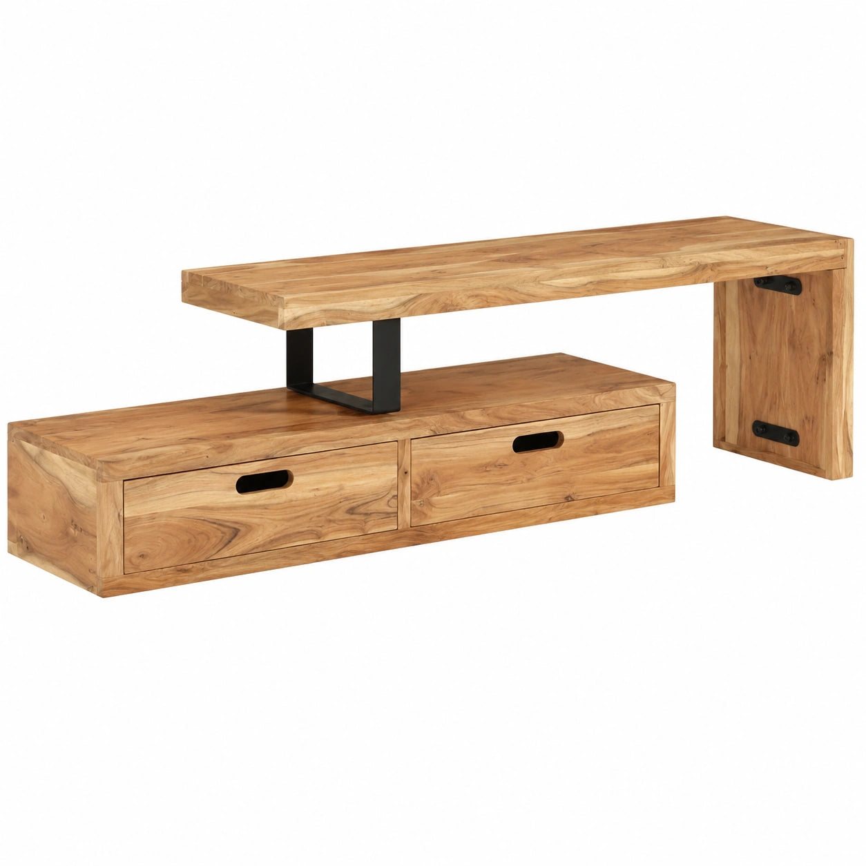 Mueble para TV Extensible de Acacia 118-200x30x40 cm
