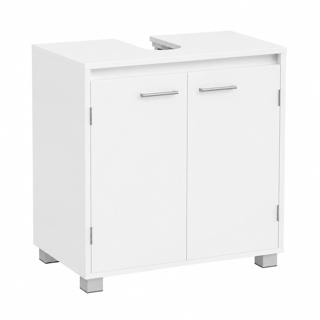Armario de Baño VASAGLE, Mueble con Almacenamiento, Compatible con Varios Lavabos, Blanco 30x60x60 cm