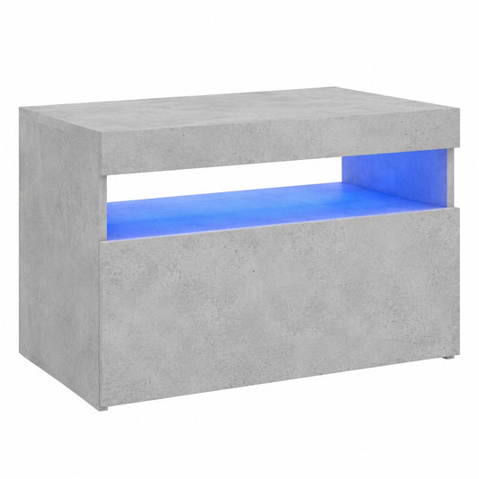 Mueble TV LED con Estante Decorativo Gris de Hormigón 60x35x40 cm