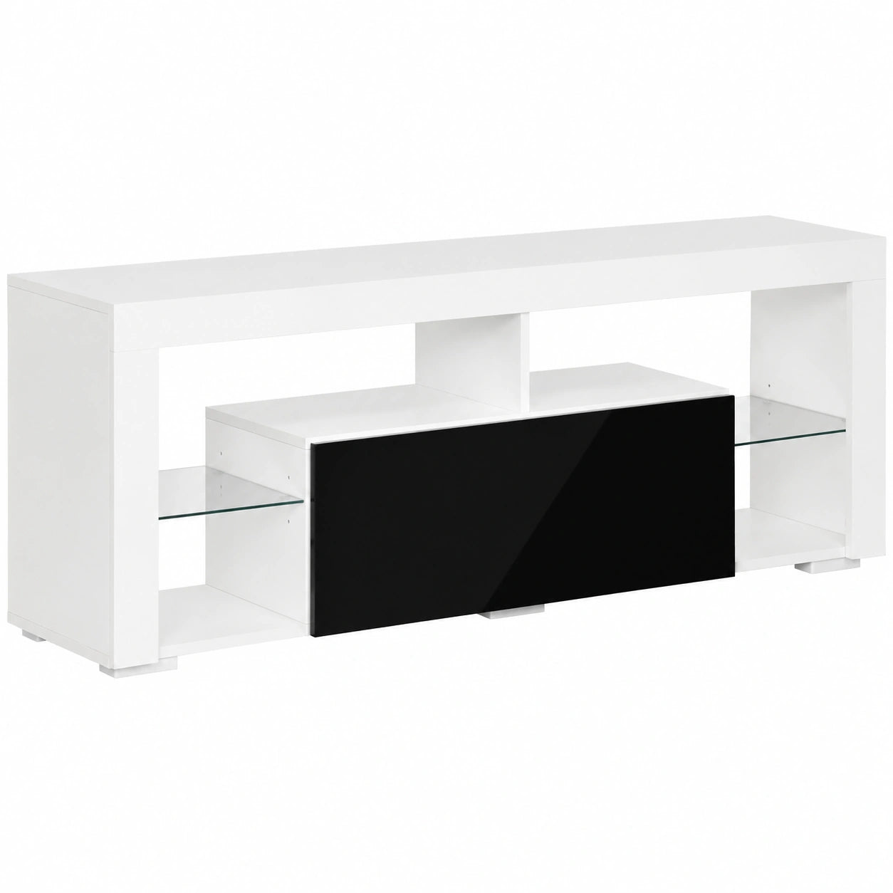 Mesa de Televisor HOMCOM con LED, Para TVs hasta 55'' con Almacenamiento
