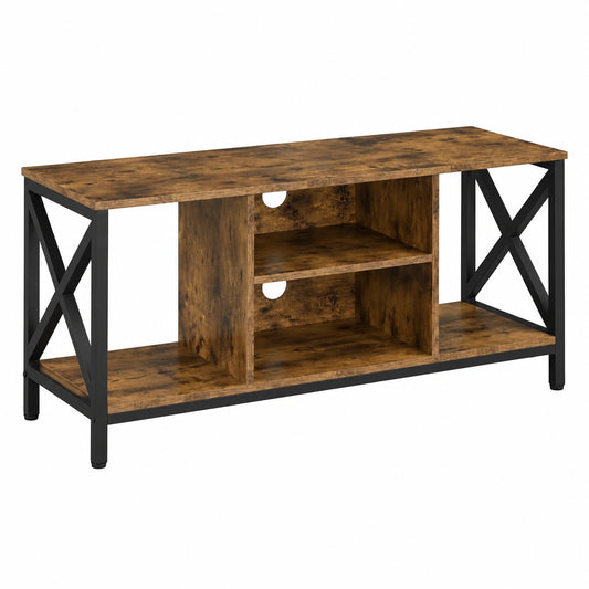 Mesa de Televisión Industrial de Madera para Salón 106x40x50,5cm, Hasta 45 Pulgadas, Marrón