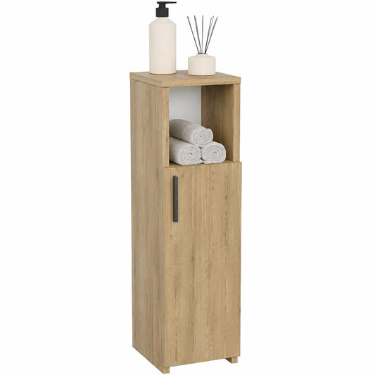 Estantería Alta y Estrecha de Roble para Baño, Cocina y Salón